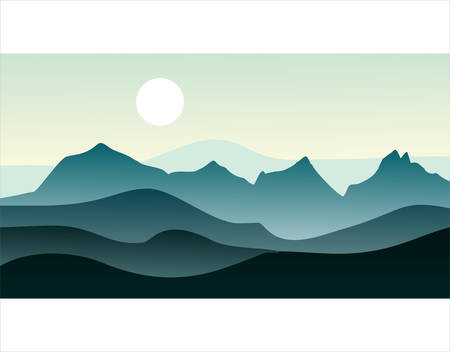 Gradient mountains landscape background Vector design illustrationのイラスト素材