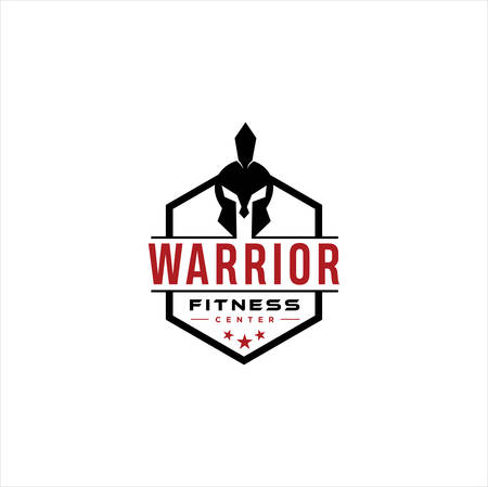 Spartan Fitness Logo Design . Gym SpartanLogo Vector . Fitness Logo . Bodybuilding Logo design inspiration . Ironclad Logo . warrior logo.のイラスト素材