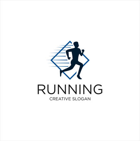 Run Logo Design vector Stock symbol . Running logo sport concept . running marathon Logo Design Template .のイラスト素材