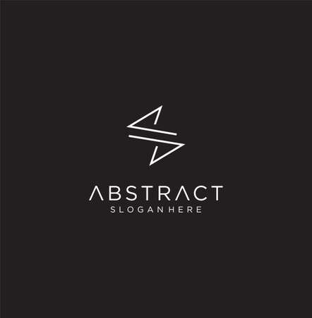 S Monogram Letter   With Thin Black Monogram Outline Contour. Modern Trendy Letter S   Design Vector Illustrationのイラスト素材