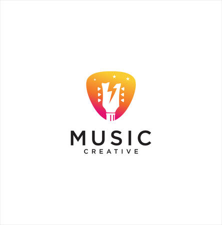 Acoustic Guitar icon . Creative guitar logo. Music logo. Modern Guitar Music  Templateのイラスト素材