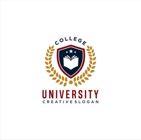 College logo design template Vector illustration . University College Logo Badges Emblems Signs Stock Vector . College Campus Logo .のイラスト素材