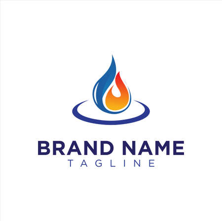water drop fire oil gas logo Design Vector Stockのイラスト素材