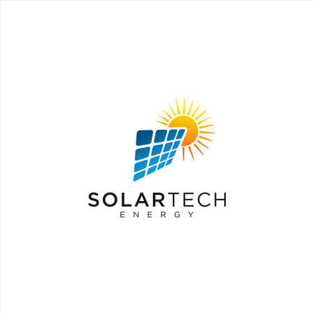 Creative Solar Energy Logo Design / Solar Tech Logoのイラスト素材