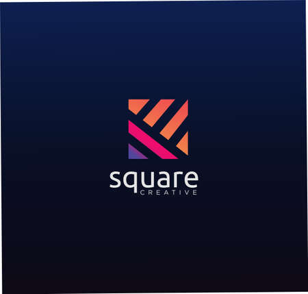 Abstract Square Letter K Logo colorful Design Vector Stock. Initial K Tech Logo Desig Colorfulのイラスト素材