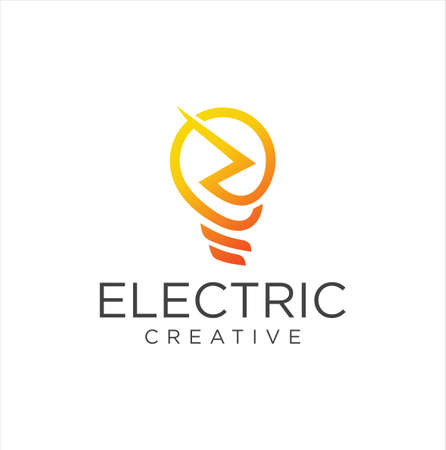 Electric Bulb Logo Icon Vector Design Stock Vector . Bulb Tech Logo . Digital Bulb Logo . Smart bulb tech logo icon . Idea creative light bulb logo . Bulb digital logo technology Idea . Bulb Logoのイラスト素材