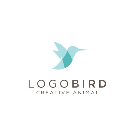 humming Bird Logo Design Creative Color Sign . Fliying Bird Logo Design Illustration . Fliying Bird colibri hummingbird logo Design Illustrationのイラスト素材