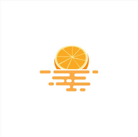 Floating Orange Fruit  Icon Design Vector Stock Templateのイラスト素材