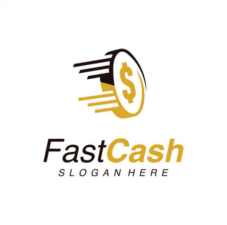 Fast coin logo combination speed money. Fast Cash Logo Icon Vector Stock Vector. Fast Crypto Logo Design Templateのイラスト素材