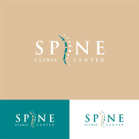 Spine logo clinic medicine chiropractic backbone health Design Vector illustration. Orthopedic Logo Design Template. Cord Spinal Logo Stockのイラスト素材