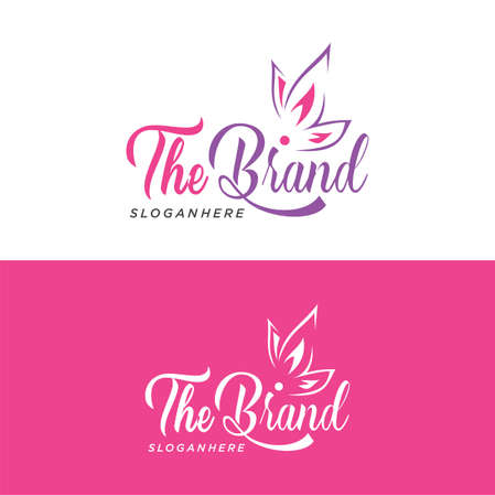 Butterfly logo Design Vector Stock. Spa and Cosmetics beauty logo design concept templateのイラスト素材
