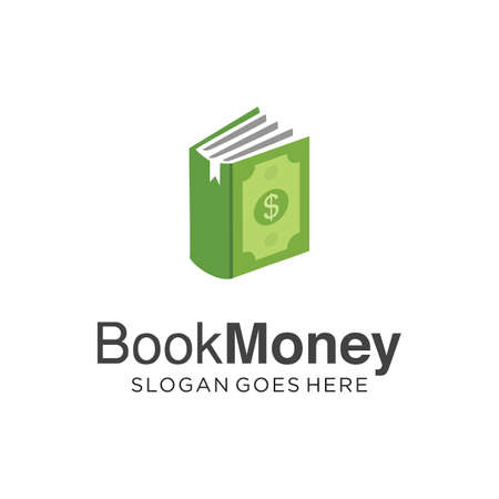 Money Book Logo Icon Design Stock Vector Templates. Education and Finance Logo Template Design With Book and Moneyのイラスト素材
