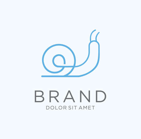 Snail or slug line art outline minimalist Design Vector Illustrationのイラスト素材