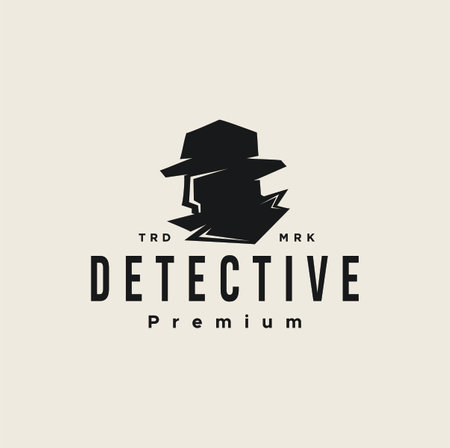 Detective Vector Design Illustration Icon spy secret agent the mafia.  Creative black head Private Investigator template symbolのイラスト素材