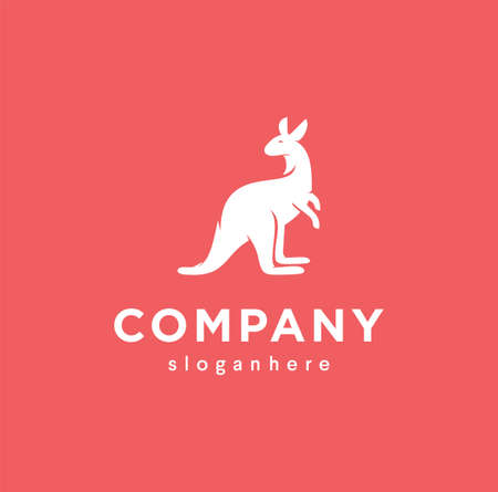 Aussie Kangaroo Logo Design Vector Icon Illustration template emblemのイラスト素材