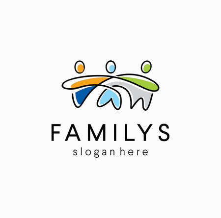 Community people group logo Design social icon template Vector Illustration. teamwork connection design concept familyのイラスト素材
