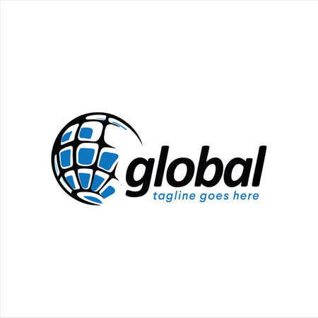 Global Company Business Logo Symbol Stock Vector illustration. Financial global logo design. circle and chart design inspirationのイラスト素材