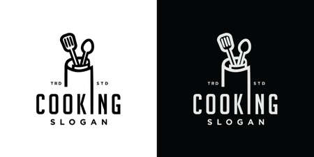 Recipe Paper logo food menu icon illustration cooking kitchen restaurant cuisine design vector symbol sign label emblemのイラスト素材