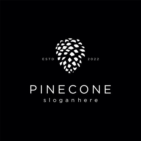 Pine cone logo design hipster vintage icon black silhouetteのイラスト素材