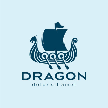 dragoon logo vector icon illustration design template,ship logo designのイラスト素材