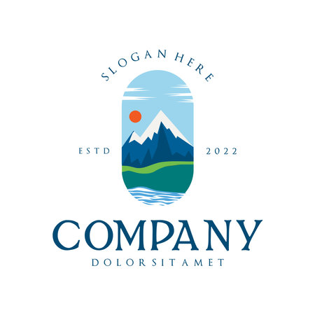 Mountain logo vector template, Creative Mountain logo design concepts for your businessのイラスト素材