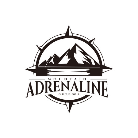 Mountain adventure logo design vector template. Outdoor adventure logo concept.のイラスト素材