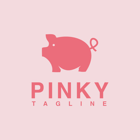 piggy bank logo vector icon illustration design template pink colorのイラスト素材