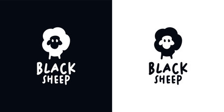 Simple Black Sheep Logo Design Business Vectorのイラスト素材