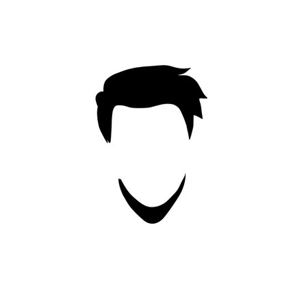 Man face silhouette. Facial hair style icon. Vector illustration.の写真素材