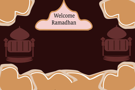 welcome the holy month of Ramadan filled with blessings and goodnessのイラスト素材