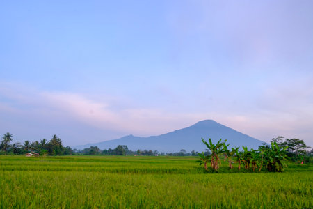 ciremai mountain located in brass west java in the morning