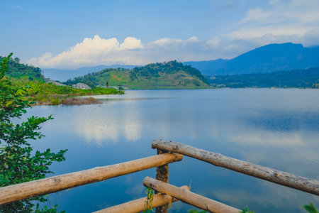 Landscape view of Mae Puem Reservoir, North Thailand.の写真素材