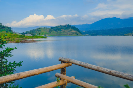 Landscape view of Mae Puem Reservoir, North Thailand.の写真素材