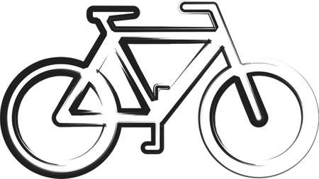 An illustration with black bicycleのイラスト素材