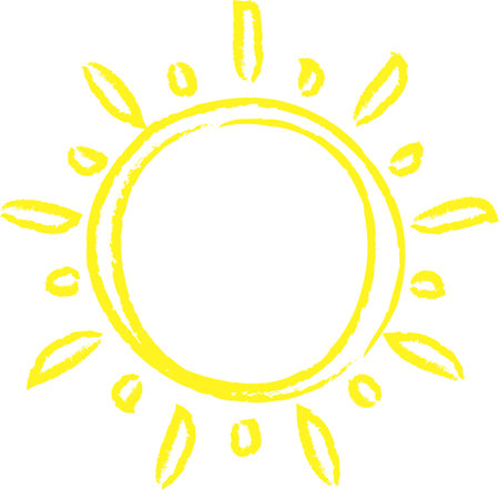 Illustration with sunのイラスト素材