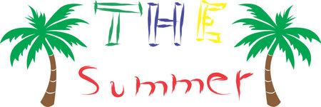 Illustration with palmsのイラスト素材