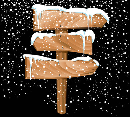 Illustration with sign woodのイラスト素材