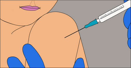 silhouette of a person being vaccinatedのイラスト素材