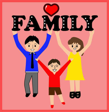 International family day, commemoration, parents with the word familyのイラスト素材