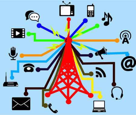 Telecommunications, vector illustration to commemorate telecommunication day.のイラスト素材