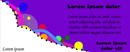 Greeting or greeting card, abstract design on the left side with purple background and textのイラスト素材