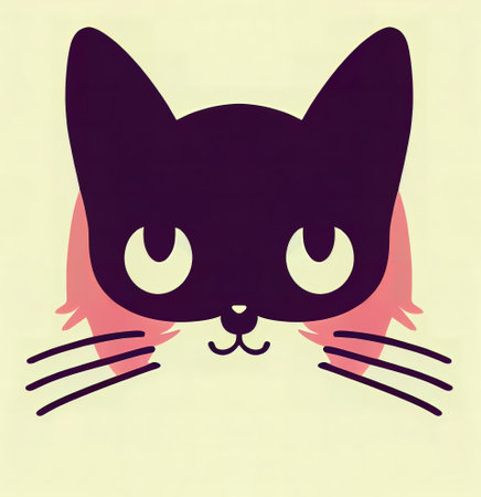 Cartoon cat character icon logo 3d illustratedの写真素材