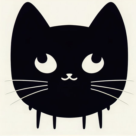 Cartoon cat character icon logo 3d illustratedの写真素材