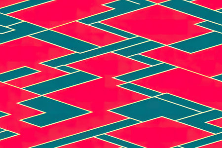 Geometric seamless textile pattern 3d illustratedの写真素材