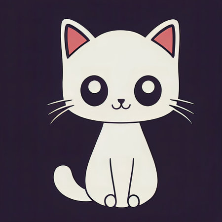 Cartoon cat character icon logo 3d illustratedの写真素材