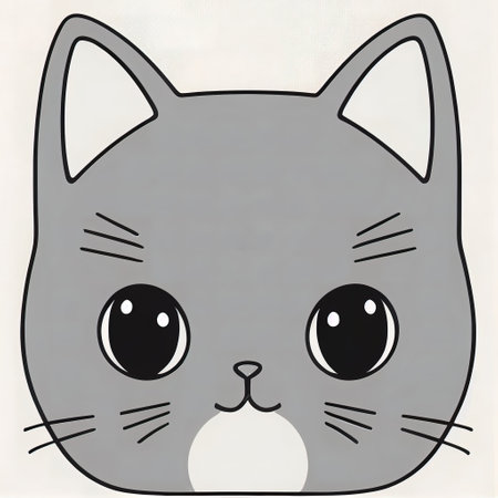 Cartoon cat character icon logo 3d illustratedの写真素材