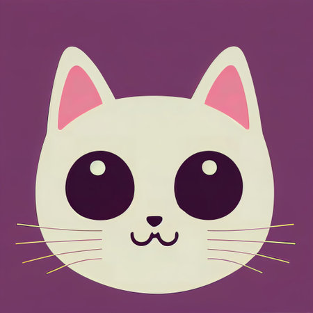 Cartoon cat character icon logo 3d illustratedの写真素材