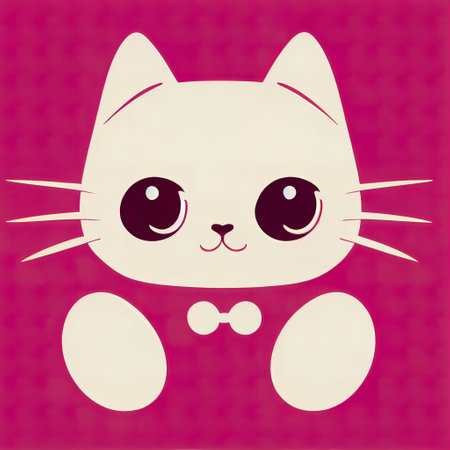 Cartoon cat character icon logo 3d illustratedの写真素材