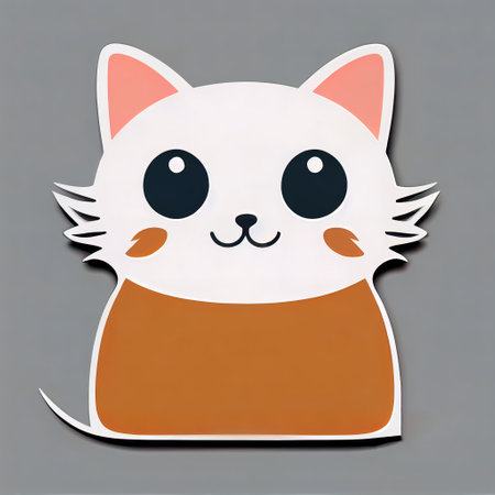 Cartoon cat character icon logo 3d illustratedの写真素材