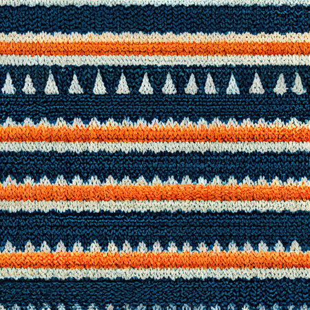 Colored striped knitted fabric design with pattern 3d illustratedの写真素材